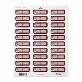 Étiquette Vacances festives mignonnes Pingouin rouge noir pl (Feuille entière)