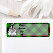 Étiquette Vacances festives mignonnes Pingouin vert noir pla (En situation)