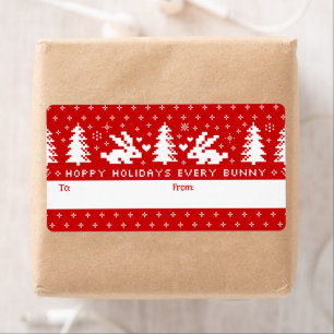 Étiquette Vacances Hoppy Chaque Lapin Mignonne Lapins À Part
