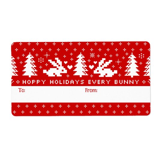 Étiquette Vacances Hoppy Chaque Lapin Mignonne Lapins À Part (Devant)