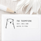 Étiquette Vacances modernes Hiver Ours polaire Adresse de re (En situation)