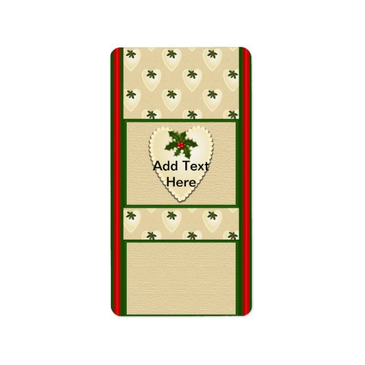 Étiquette Vacances Noël Miniature Barre de bonbons (Devant)