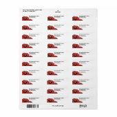 Étiquette Vacances Poinsettia classique (Feuille entière)