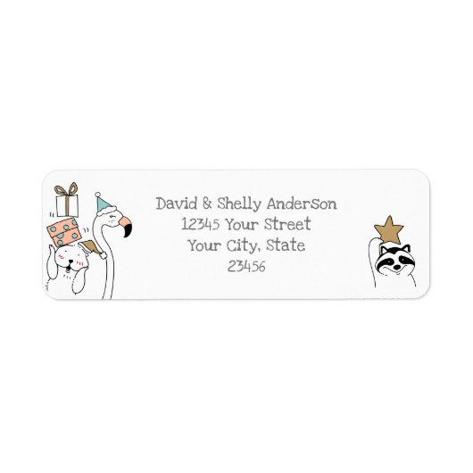 Étiquette Vacances pour animaux caricaturaux (Devant)