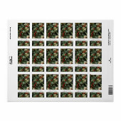 Étiquette Vacances traditionnelles Green Holly (Feuille entière)