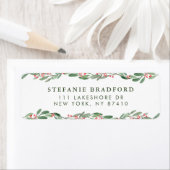 Étiquette Vacances Watercolor Holly et Greenery Garlands (En situation)