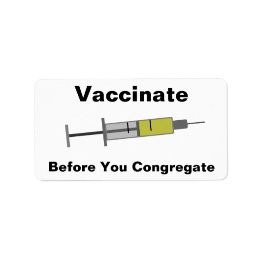 Étiquette Vacciner avant votre congrégation (Devant)