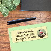 Étiquette Vache à bande dessinée peignant des oeufs de