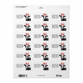 Étiquette Vache avec Antlers de rennes (Feuille entière)