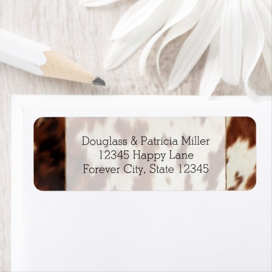 Étiquette Vache blanche Brown (En situation)