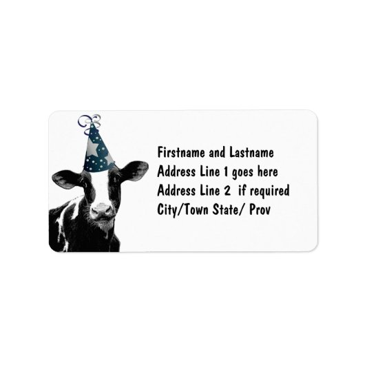 Étiquette Vache de fête - Fête de style laitier (Devant)
