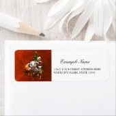 Étiquette Vache de Noël mignonne (En situation)