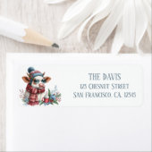 Étiquette Vache d'hiver - Adresse de retour (En situation)