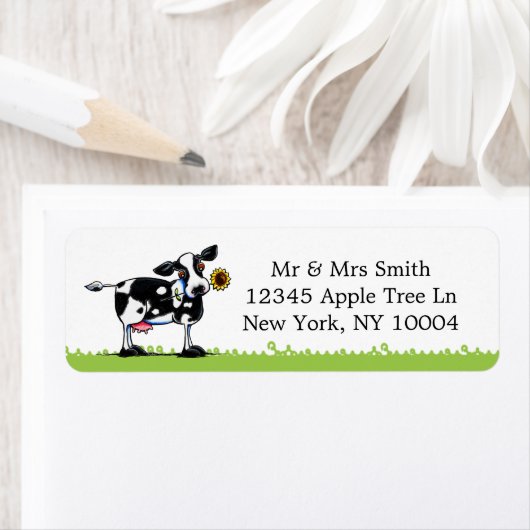 Étiquette Vache ensoleillée (En situation)