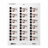 Étiquette Vache Highland avec aquarelle de la Couronne flora (Feuille entière)