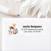 Étiquette Vache souriante mignonne adorable Anniversaire (En situation)