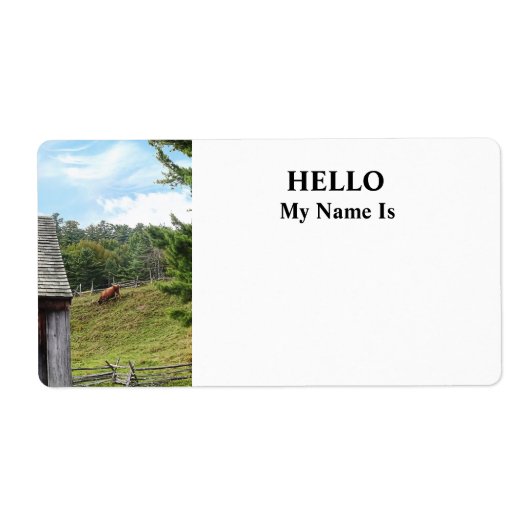 Étiquette Vache sur Hill (Devant)