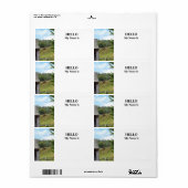 Étiquette Vache sur Hill (Feuille entière)