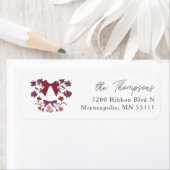 Étiquette Vaches et fleurs magenta rustique (En situation)