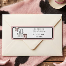 Vachette à ruban rose Western 50 et anniversaire f