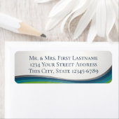 Étiquette Vague bleu vert dégradé (En situation)