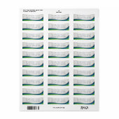 Étiquette Vague bleu vert dégradé (Feuille entière)