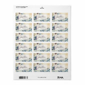 Étiquette Vague de chats géants - La Grande Vague au large d (Feuille entière)