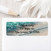 Étiquette Vagues océaniques Turquoise personnalisées (En situation)