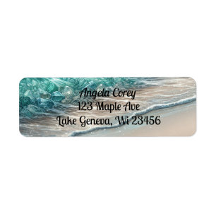 Étiquette Vagues océaniques Turquoise personnalisées