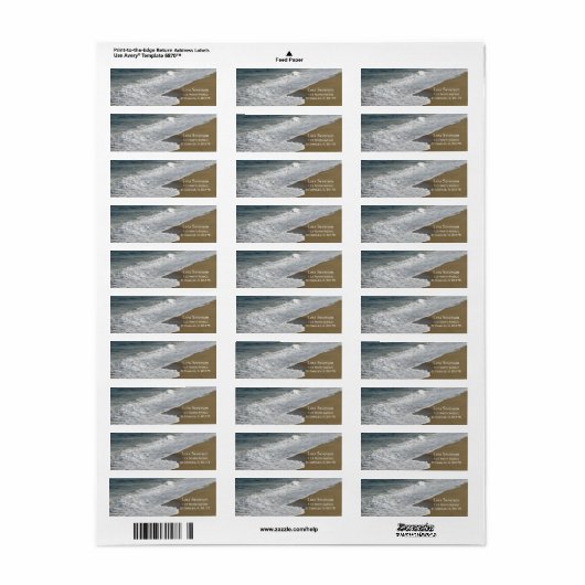 Étiquette Vagues sur la plage (Feuille entière)