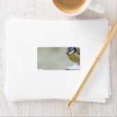 Étiquette Vaisseau bleu dans la neige (En situation)