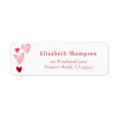 Étiquette Valentine Hearts Whimsical Art Watercolor (Devant)