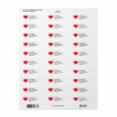 Étiquette Valentine Red Heart (Feuille entière)