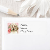Étiquette Valentine Rose Anglais Setter (En situation)