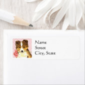 Étiquette Valentine Rose Sheltie (En situation)