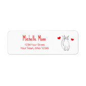 Étiquette Valentine's Day Cute Cat Cartoon Retour Adresse (Devant)