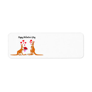 Étiquette Valentines Day Kangaroos Adresse de retour Label