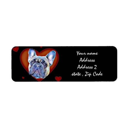 Étiquette Valentines Français Chien de Chien de Chien Étique (Devant)