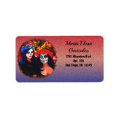 Étiquette Vallarta Catrinas Fleurs & Bougies 1718 Adresse (Devant)