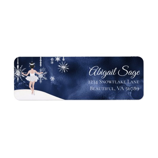 Étiquette Valse des flocons de neige Ballet Nutcracker Adres (Devant)