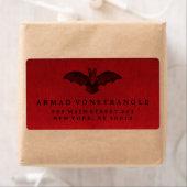 Étiquette Vampire Bat Halloween (En situation)