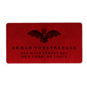 Étiquette Vampire Bat Halloween (Devant)