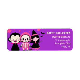 Étiquette Vampire Witch Skeleton Halloween Adresse de retour