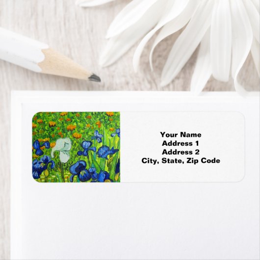 Étiquette Van Gogh Irises (En situation)