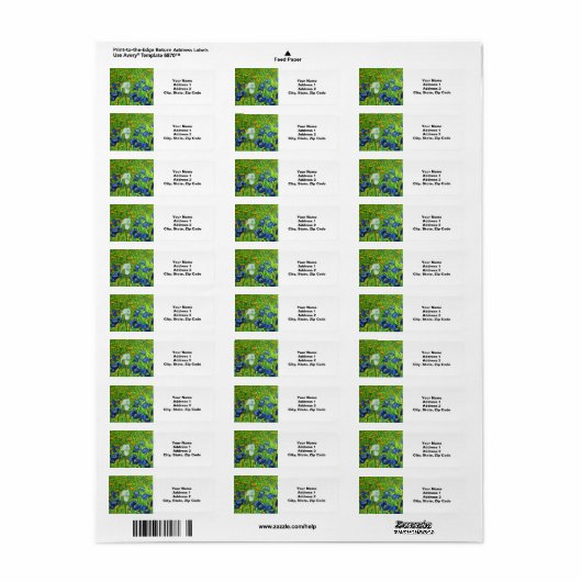 Étiquette Van Gogh Irises (Feuille entière)