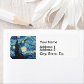 Étiquette Van Gogh Starry Classic Nuit Impressionnisme Art (En situation)