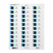 Étiquette Van Gogh Starry Night Black Cat (Feuille entière)