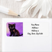 Étiquette Van Gogh Style Chat pourpre (En situation)