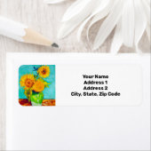 Étiquette Van Gogh Sunflowers (En situation)