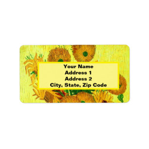 Étiquette Van Gogh Sunflowers